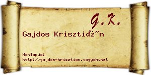 Gajdos Krisztián névjegykártya